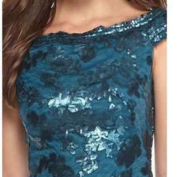 NWT WOMEN Adrianna Papell Deep Blue Sequin Dress - Picture 5 of 8